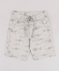 Bermuda-de-Sarja-Infantil-Estampada-de-Tubarao-Kaki-9761830-Kaki_1