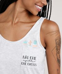 Pijama-Regata-Feminino-com-Bolsos--Cactos---Cinza-Mescla-9700502-Cinza_Mescla_3