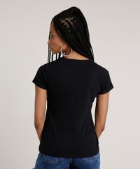 Blusa-Feminina--No-Drama-Here--Camuflada-Manga-Curta-Decote-Redondo-Preta-9778065-Preto_2