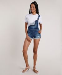 Jardineira-Jeans-Feminina-Reta-com-Rasgos-e-Bolsos-Azul-Escuro-9750166-Azul_Escuro_3