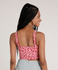Top-Cropped-de-Sarja-Feminino-Estampado-Floral-com-Botoes-Alca-Media-Decote-Reto-Rosa-Escuro-9833543-Rosa_Escuro_2