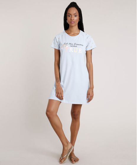 Camisola-Feminina-com-Estampa--True--Raglan-Manga-Curta-Azul-Claro-9638674-Azul_Claro_1