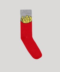 Meia-Masculina-Cano-Alto-Divertida-Batata-Frita-Vermelha-9787862-Vermelho_1