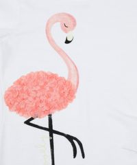 Blusa-Infantil-com-Estampa-de-Flamingo-com-Textura-Manga-Curta-Off-White-9748625-Off_White_3