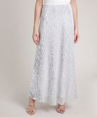 Saia-Feminina-Mindset-Longa-em-Tule-com-Paetes-Prateada-9872418-Prateada_1