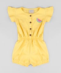Macaquinho-Infantil-com-Bordado-de-Melancia-e-Botoes-Manga-Curta-Amarelo-9744277-Amarelo_1