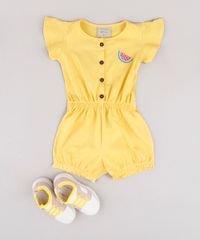 Macaquinho-Infantil-com-Bordado-de-Melancia-e-Botoes-Manga-Curta-Amarelo-9744277-Amarelo_3