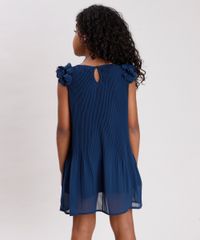 Vestido-Infantil-Plissado-com-Flores-Sem-Manga-Azul-Marinho-9678263-Azul_Marinho_2