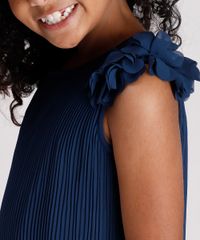 Vestido-Infantil-Plissado-com-Flores-Sem-Manga-Azul-Marinho-9678263-Azul_Marinho_4