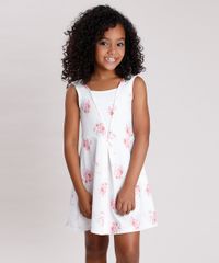 Vestido-Infantil-Texturizado-Estampado-Floral-Sem-Manga-Branco-9787567-Branco_1
