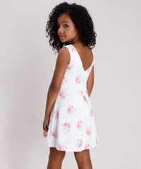 Vestido-Infantil-Texturizado-Estampado-Floral-Sem-Manga-Branco-9787567-Branco_2