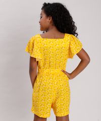 Macaquinho-Infantil-Estampado-Floral-com-Botoes-Manga-Curta-Amarelo-9673827-Amarelo_2