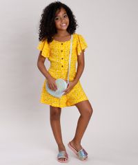 Macaquinho-Infantil-Estampado-Floral-com-Botoes-Manga-Curta-Amarelo-9673827-Amarelo_3