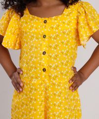 Macaquinho-Infantil-Estampado-Floral-com-Botoes-Manga-Curta-Amarelo-9673827-Amarelo_4