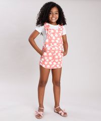 Jardineira-Short-Saia-de-Sarja-Infantil-Estampada-Floral-com-Babado-Coral-9746440-Coral_3