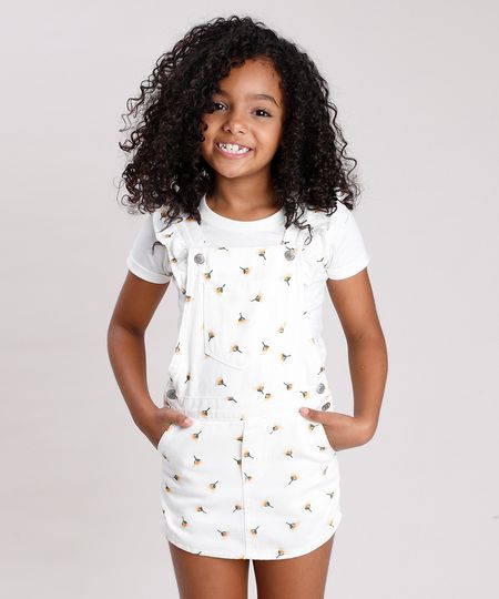 Jardineira-Short-Saia-de-Sarja-Infantil-Estampada-Floral-com-Babado-Off-White-9746441-Off_White_1