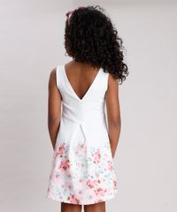 Vestido-Infantil-Texturizado-com-Estampa-Floral-Sem-Manga-Branco-9787566-Branco_2