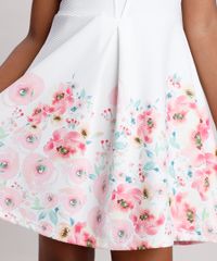 Vestido-Infantil-Texturizado-com-Estampa-Floral-Sem-Manga-Branco-9787566-Branco_4