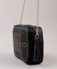 Bolsa-Feminina-Media-Transversal-com-Tachas-e-Tassel-Preta-9628944-Preto_3