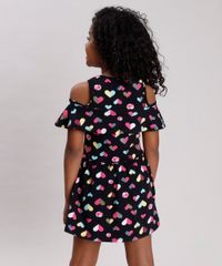 Vestido-Infantil-Open-Shoulder-Barbie-Estampado-de-Coracoes-com-Babado-Manga-Curta-Preto-9785159-Preto_2