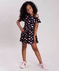 Vestido-Infantil-Open-Shoulder-Barbie-Estampado-de-Coracoes-com-Babado-Manga-Curta-Preto-9785159-Preto_3