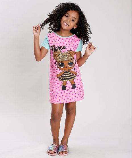 Camisola-Infantil-LOL-Suprise-com-Brilho-Manga-Curta---Tapa-Olho-verde-Agua-9762298-Verde_Agua_1