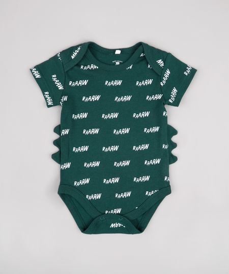 Body-Infantil-Estampado--Raaaw--Manga-Curta-Verde-Militar-9680655-Verde_Militar_1