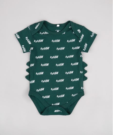 Body-Infantil-Estampado--Raaaw--Manga-Curta-Verde-Militar-9680655-Verde_Militar_1