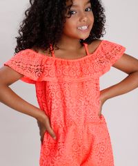 Macaquinho-Infantil-Open-Shoulder-em-Renda-Manga-Curta-Coral-Neon-9682140-Coral_Neon_4