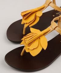 Rasteira-Feminina-Salinas-Floral-em-Couro-com-Tassel-Mostarda-9800939-Mostarda_3