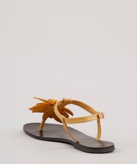 Rasteira-Feminina-Salinas-Floral-em-Couro-com-Tassel-Mostarda-9800939-Mostarda_4