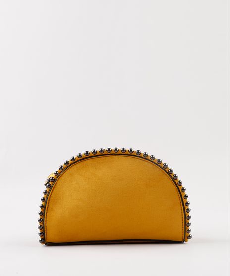 Bolsa-Feminina-Transversal-Pequena-em-Suede-com-Tachas-Mostarda-9632508-Mostarda_1