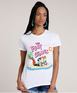 Blusa-Feminina-Os-Flintstones-Manga-Curta-Decote-Redondo-Branca-9799324-Branco_1