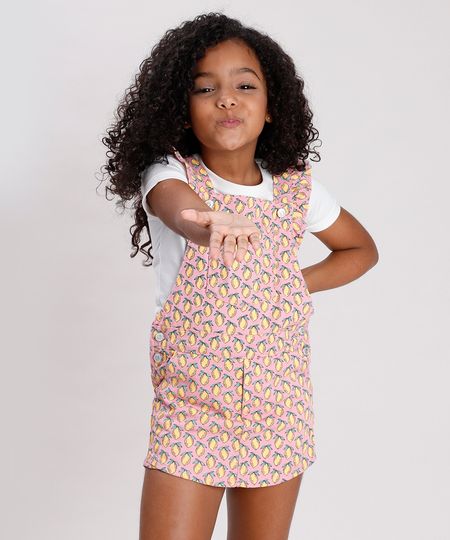 Jardineira-Short-Saia-de-Sarja-Infantil-Estampada-de-Limao-com-Babado-Rosa-9746442-Rosa_1