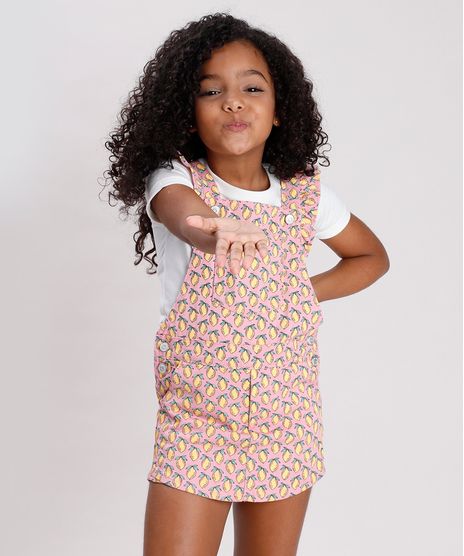 Jardineira-Short-Saia-de-Sarja-Infantil-Estampada-de-Limao-com-Babado-Rosa-9746442-Rosa_1