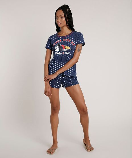 Pijama-Feminino-Mickey-Estampado-de-Poa-Manga-Curta--Azul-Marinho-9638680-Azul_Marinho_1