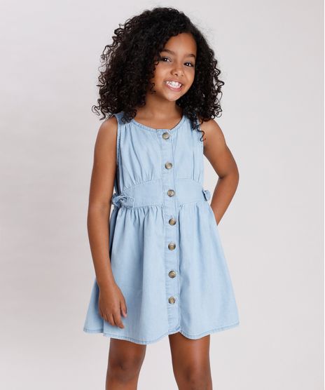 Vestido-Jeans-Infantil-com-Botoes-e-Laco-Azul-Claro-9845743-Azul_Claro_1