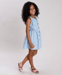 Vestido-Jeans-Infantil-com-Botoes-e-Laco-Azul-Claro-9845743-Azul_Claro_3