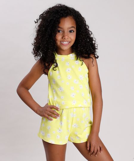 Macaquinho-Infantil-Halter-Neck-Estampado-Floral-com-Laco-Amarelo-9762704-Amarelo_1