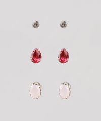 Kit-de-3-Brincos-Femininos-Folheados-com-Pedra-Zirconia-Rosa-9775309-Rosa_1