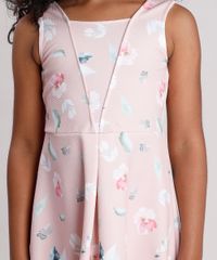 Vestido-Infantil-Texturizado-Estampado-Floral-Sem-Manga-Rose-9787568-Rose_4