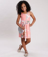 Vestido-Infantil-Estampado-de-Ilha-com-Vazado-e-Laco-Coral-9675853-Coral_3