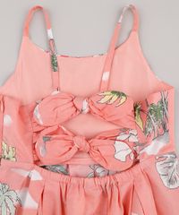 Vestido-Infantil-Estampado-de-Ilha-com-Vazado-e-Laco-Coral-9675853-Coral_5