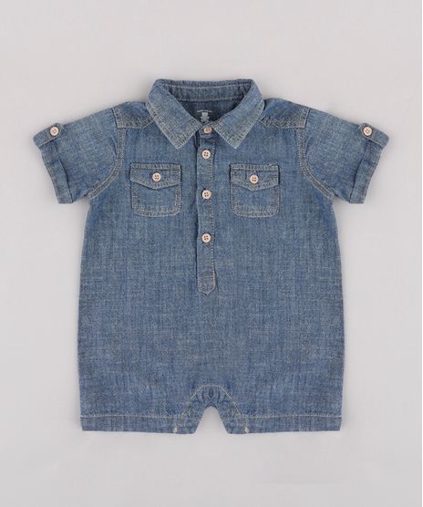 Macaquinho-Jeans-Infantil-com-Bolsos-Manga-Curta-Azul-Escuro-9681997-Azul_Escuro_1
