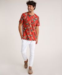 Camiseta-Masculina-Estampada-Floral-Manga-Curta-Gola-Careca-Cobre-9720326-Cobre_3