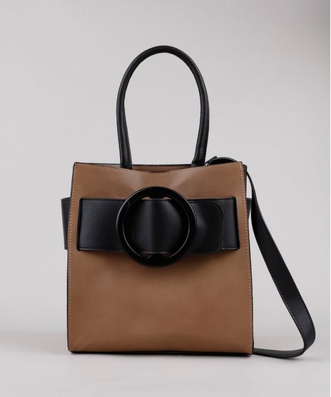 Bolsa-Feminina-Tote-Media-com-Fivela-Redonda-Marrom-9770746-Marrom_1