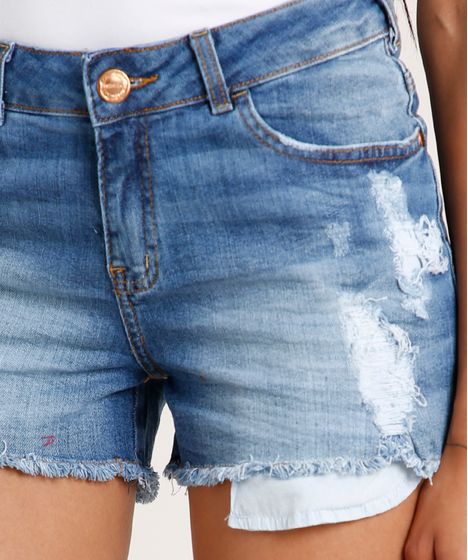 shorts jeans destroyed feminino