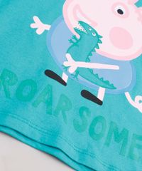 Conjunto-Infantil-George-Pig-de-Camiseta-Manga-Curta-Verde-Agua---Bermuda-em-Moletom-Preta-9843687-Preto_4