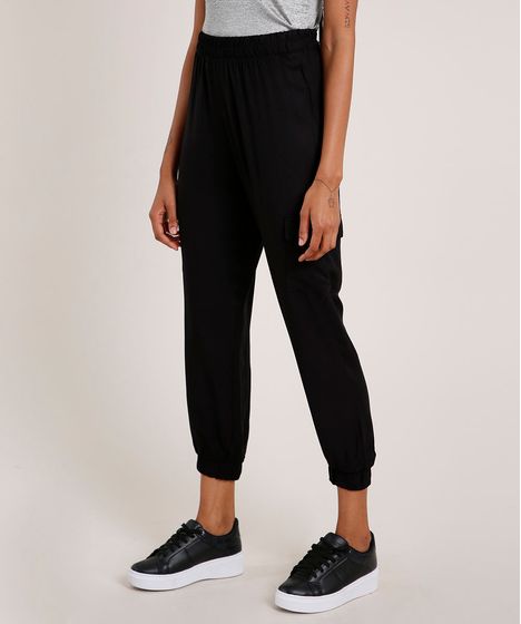 calça feminina jogger preta