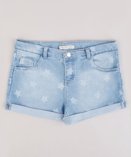 Short-Jeans-Infantil-Estampado-de-Estrelas-com-Bolsos-Barra-Dobrada-Azul-Claro-9615008-Azul_Claro_1